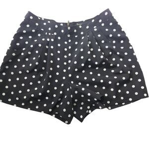 Grass Collection Dressy Shorts Size 7 Black and White Polkadot, Zip Up Back